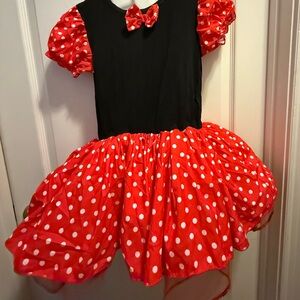 Minnie Mouse Red/White Polka Dot Dress Costume  Size 5 XL Toddler